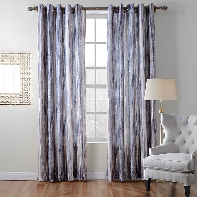  Curtains Drapes Living Room Stripe Polyester Print