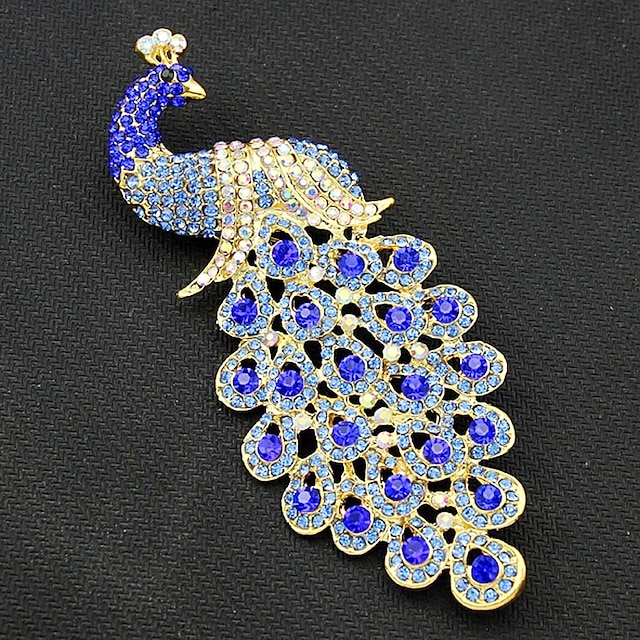  Mujer Broche Pavo real Vintage Moda Chapado en Oro Broche Joyas Azul Real Para Fiesta Ocasión especial