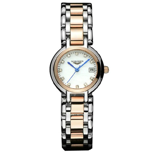  Women's Fashion Watch Quartz Calendar Water Resistant / Water Proof Imitation Diamond Stainless Steel Band Silver Rose Gold Brand GUANQIN