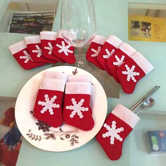  1 τεμ μίνι Χριστουγεννιάτικη Κάλτσα σερβίτσιο κάλυμμα Χριστούγεννα κάλτσες διακοσμήσεις τραπέζι δείπνο