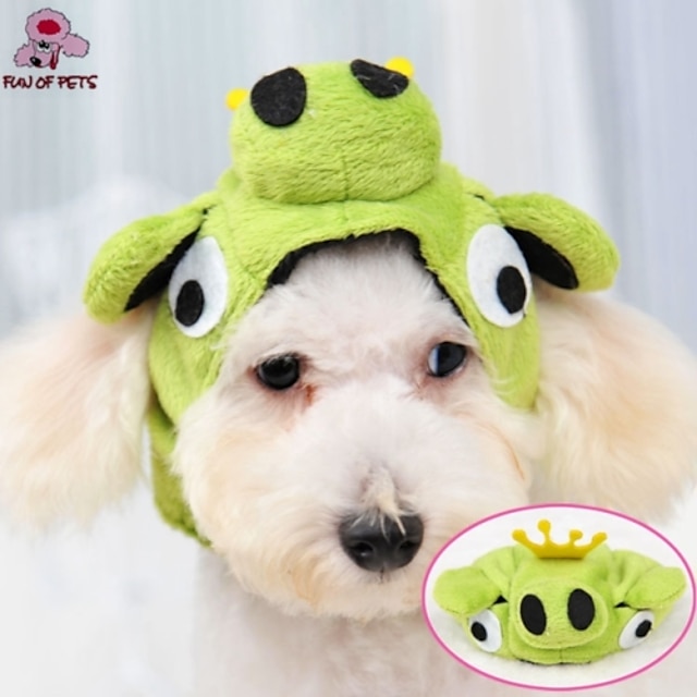  Cat Dog Costume Outfits Bandanas & Hats Cosplay Wedding Halloween Winter Dog Clothes Puppy Clothes Dog Outfits Green Costume for Girl and Boy Dog Polar Fleece S M L