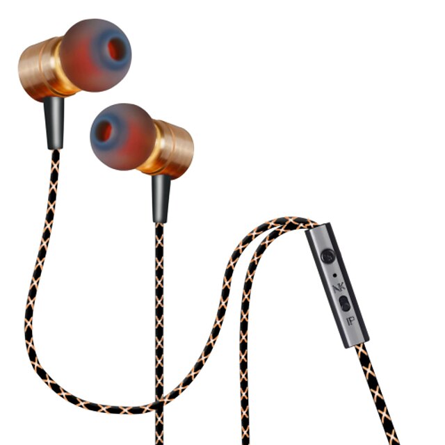  Plextone In Ear Wired Headphones Aluminum Alloy Mobile Phone Earphone with Volume Control / with Microphone Headset