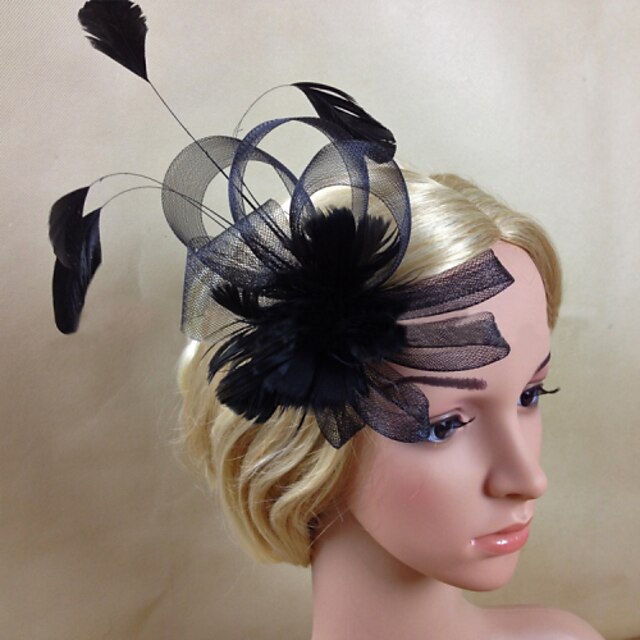 Feather / Net Fascinators with 1 Piece Wedding / Special Occasion / Ladies Day Headpiece
