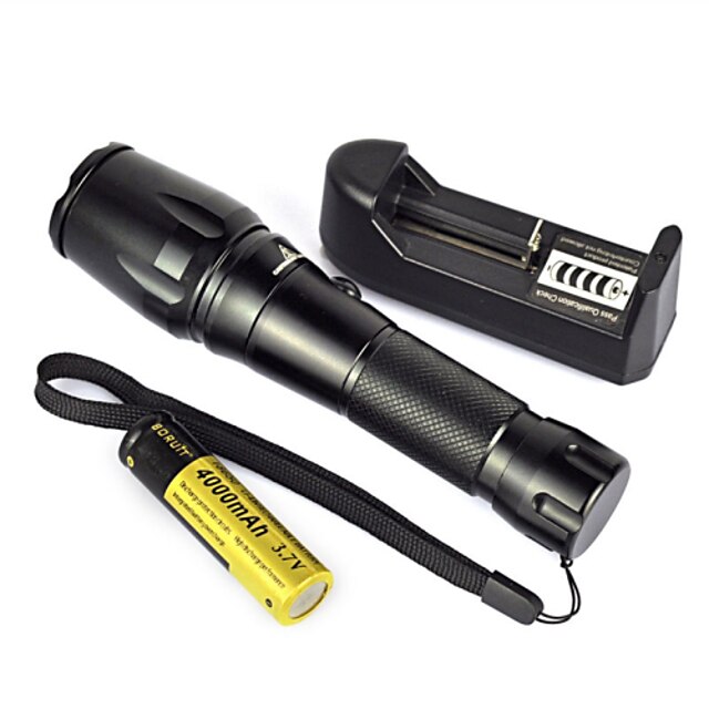  5 LED Flashlights / Torch LED 2000 lm 5 Mode Cree XM-L T6 with Charger Zoomable Adjustable Focus Impact Resistant Rechargeable Waterproof