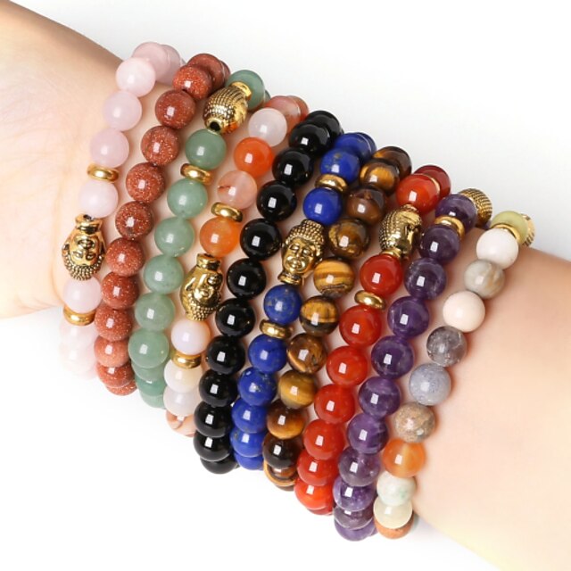  Women's Strand Bracelet Synthetic Gemstones Gold Plated Alloy Jewelry Wedding Party Daily Casual Sports Costume Jewelry