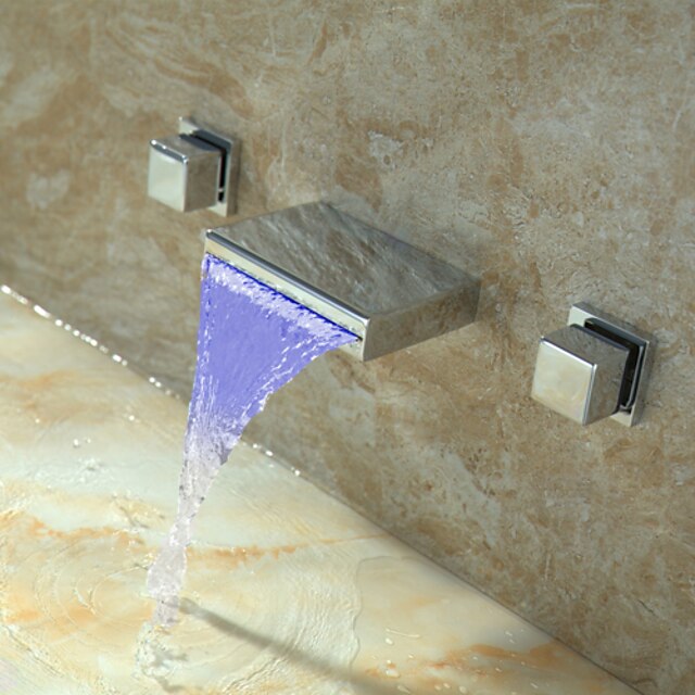  rozpowszechnionymi dwa uchwyty dwa otwory w umywalce w łazience kran chrome