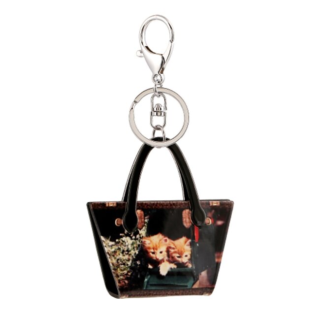  2016 sort akryl nøglering tegneserie maleri smykker håndtaske bil nøglering kvinder holder nøglering engros gave