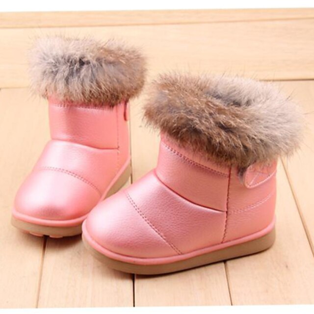  Girls' Comfort Fur / Leatherette / PU Magic Tape White / Pink / Fuchsia Winter / Booties / Ankle Boots / TPU (Thermoplastic Polyurethane)