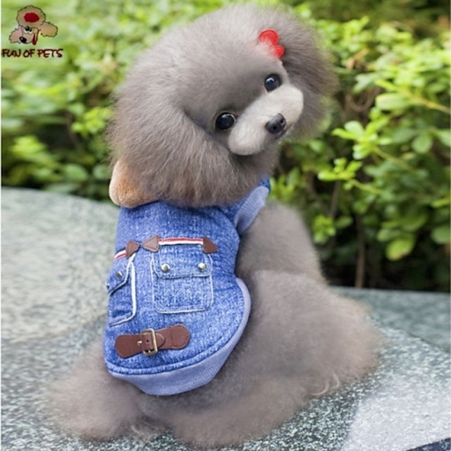  Hund Mäntel Kapuzenshirts Jeansjacken Jeans Cowboy Modisch Draussen Winter Hundekleidung Welpenkleidung Hunde-Outfits Blau Kostüm für Mädchen und Jungen Hund Baumwolle S M L XL XXL