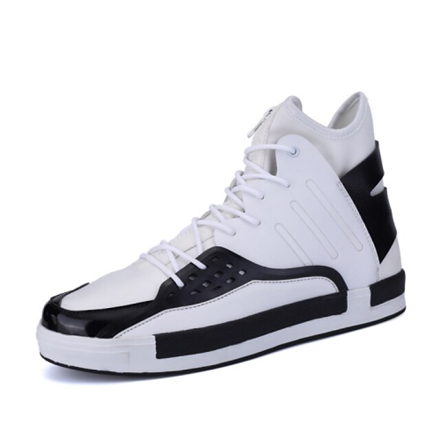  Men's Spring / Summer / Fall Flat Heel Casual Lace-up Leatherette Black / White / White / Black / Winter