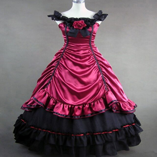  Gothic Lolita Steampunk® Satyna Damskie Sukienki Cosplay Bez rękawów Długi Długość