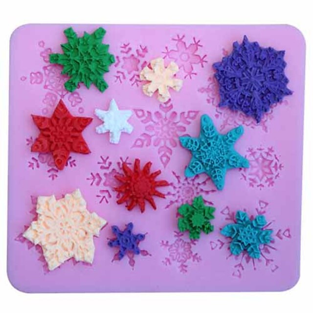  Snowflake Stylist Silicone Fondant Cake Mold Soap Chocolate Mould Clay Mould DIY