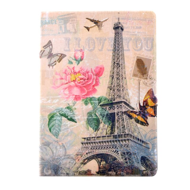  Case For iPad Air Card Holder with Stand Pattern Full Body Cases Eiffel Tower PU Leather for iPad Air
