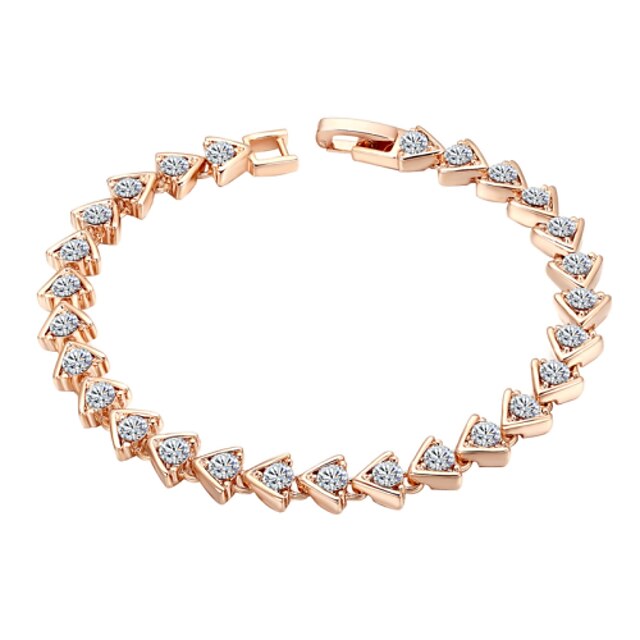  AAA Cubic Zirconia - Chain Bracelet Rose Gold For Wedding / Party / Special Occasion / Anniversary / Birthday / Engagement / Gift / Daily