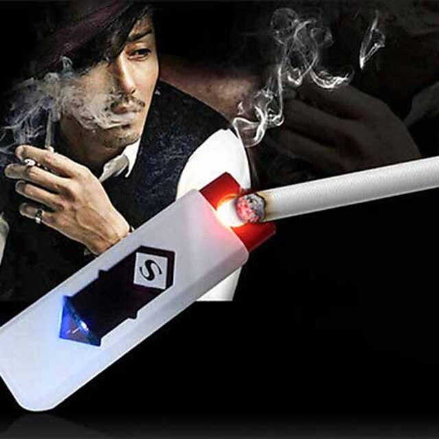  USB Smart Electronic Cigarette Lighter Rechargeable Flashlight Keychain Lighter Party (Random Color)