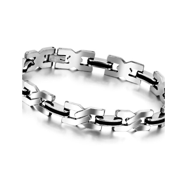  8.6 Inch Top Quality Health Men Bracelet Bangle Stainless Steel Magnetic Care Jewelry Black and Silver