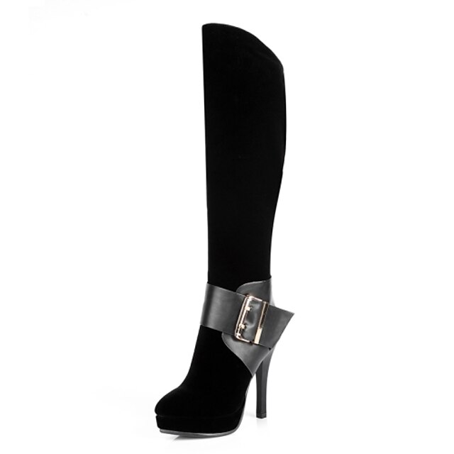  נעלי נשים - מגפיים - פליז - מעוגל / סגור / מגפי אופנה - שחור - שמלה / מסיבה וערב - עקב סטילטו