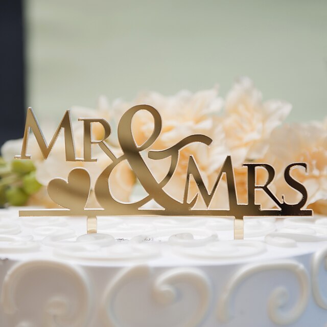  Cake Topper Classic Theme Classic Couple Hard Plastic Wedding / Anniversary / Bridal Shower with 1 pcs OPP