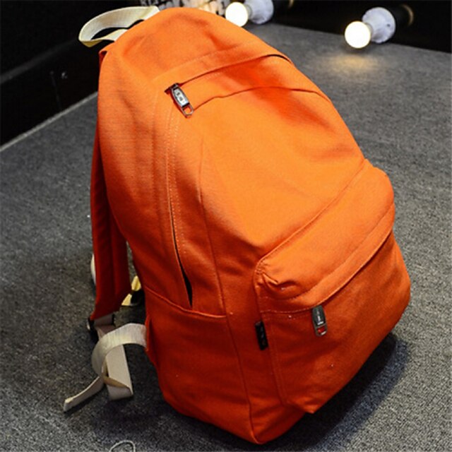  Unisex Canvas Baguette Backpack - Pink/Yellow/Orange/Brown