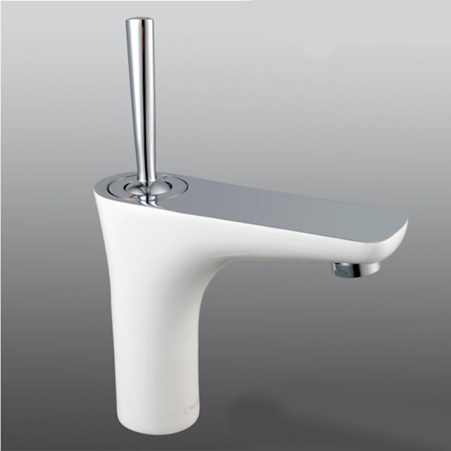  Μπάνιο βρύση νεροχύτη - Περιστρεφόμενες Βαμμένα τελειώματα Αναμεικτικές με ενιαίες βαλβίδες Μία Οπή / Ενιαία Χειριστείτε μια τρύπαBath Taps