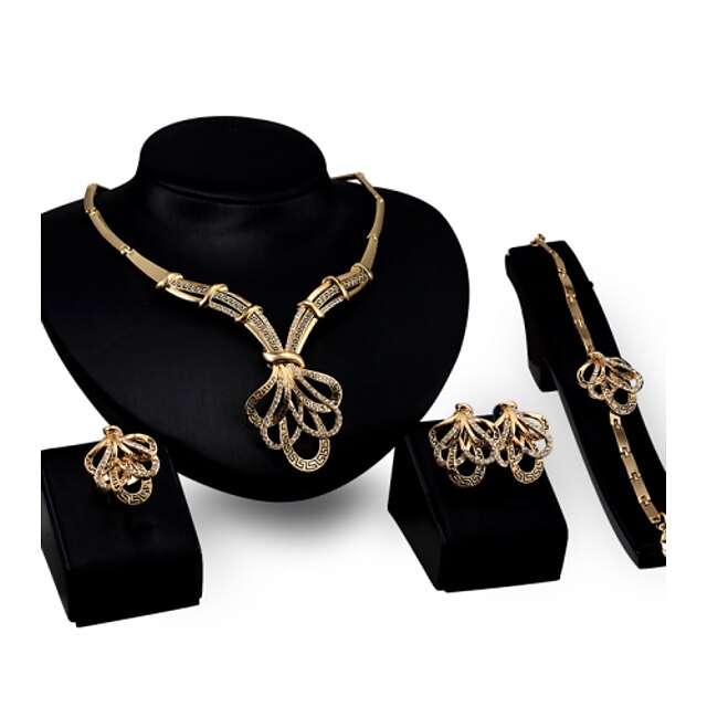  Jewelry Set Statement Vintage Party Work Casual Link / Chain 18K Gold Earrings Jewelry Gold For 1 set