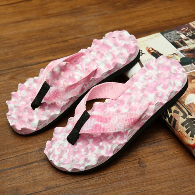  Women's Shoes PVC Flat Heel Flip Flops Slippers Outdoor Pink / Purple