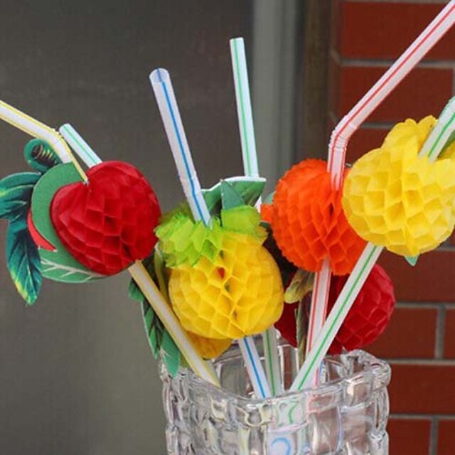  50Pcs Decorative Cocktail Drink Straw Disposable Party Straws Party Favors (Random Color)