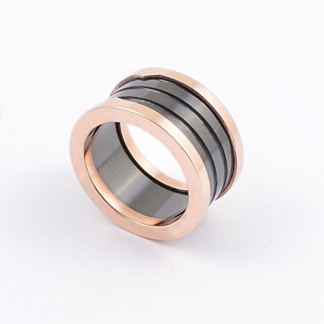  Men's Band Ring Titanium Steel Gold Plated Fashion Ring Jewelry Black / Gold / Black / Silver / Black For Wedding Party Daily Casual Sports Masquerade 6 / 7 / 8 / 9