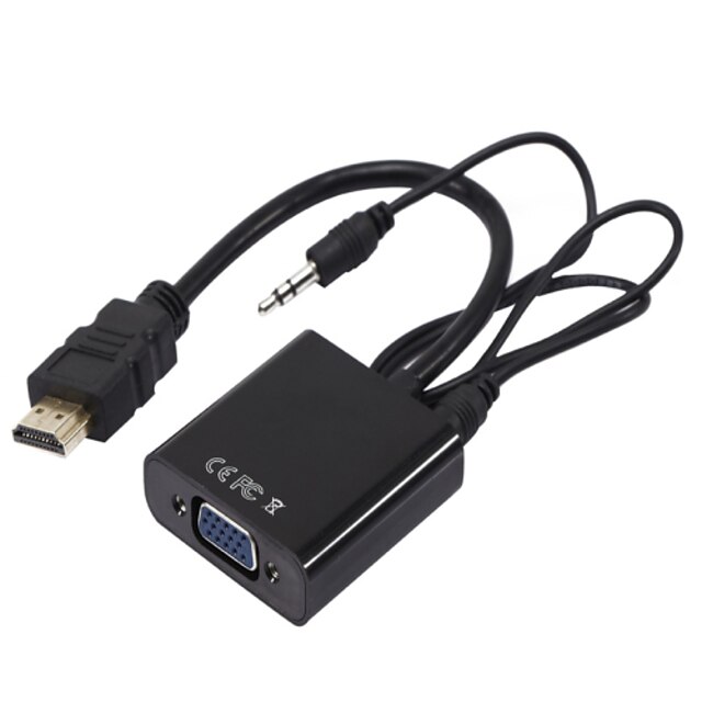  1080p HDMI mâle vers VGA câble adaptateur de convertisseur vidéo femelle pour PC DVD audio de soutien hdtv