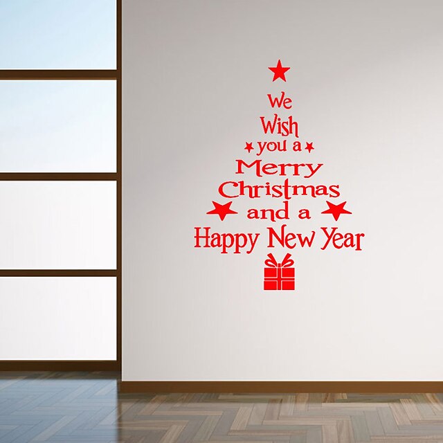  L ו-scape רומנטיקה אופנה צורות Christmas בוטני סרט מצויר Words & Quotes חג מדבקות קיר מדבקות קיר מטוס מדבקות קיר דקורטיביות, PVC קישוט