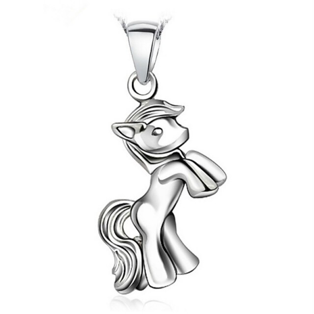  Women's Crystal Pendant Horse Unicorn Ladies Fashion Sterling Silver Crystal Alloy Silver Necklace Jewelry For Daily Casual Sports