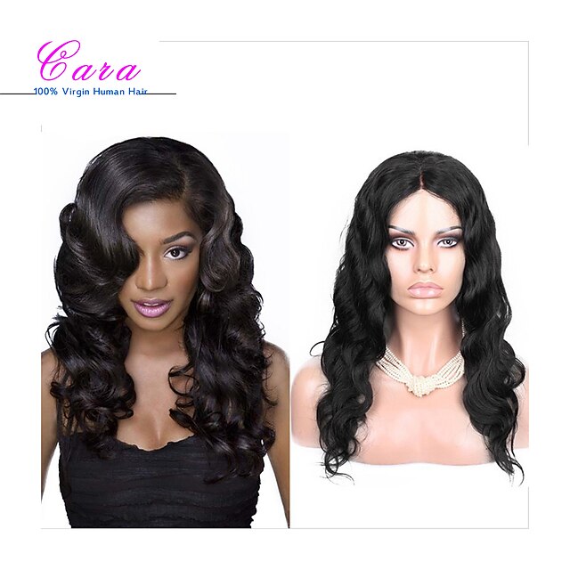  8 26 indian virgin hair body wave glueless lace wig lace front wig color natural black baby hair for black women