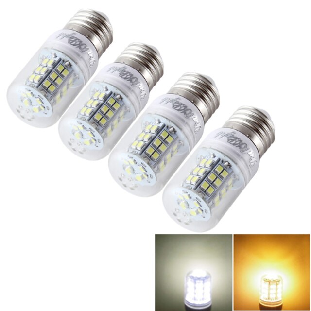  YouOKLight 4pcs Ampoules Maïs LED 600 lm E14 E26 / E27 T 48 Perles LED SMD 2835 Décorative Blanc Chaud Blanc Froid 85-265 V 9-30 V / 4 pièces / RoHs