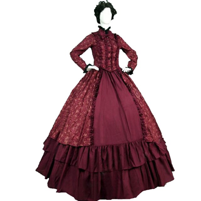  Γοτθική Λολίτα Steampunk® Victorian Δαντέλα Γυναικεία Φορέματα Cosplay Μακρυμάνικο Μακρύ Μήκος
