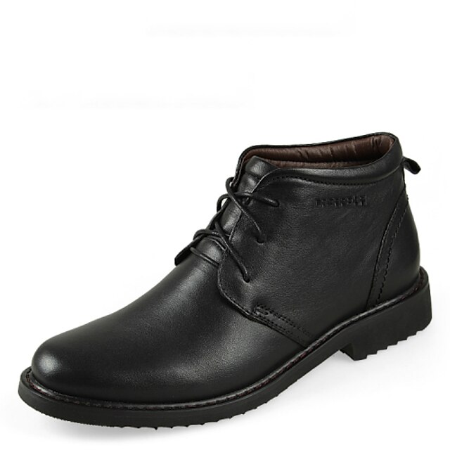  Bărbați Cizme Pantofi de piele Bocanci de lupta Casual Piele 5.08-10.16 cm Cizme Medii Negru Maro Toamnă Iarnă / Dantelă