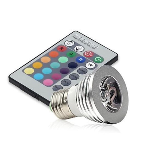  LED Stage Lights 250 lm E14 GU10 E26 / E27 MR16 1 LED Beads High Power LED Dimmable Remote-Controlled Decorative RGB 85-265 V / 1 pc / RoHS / CCC