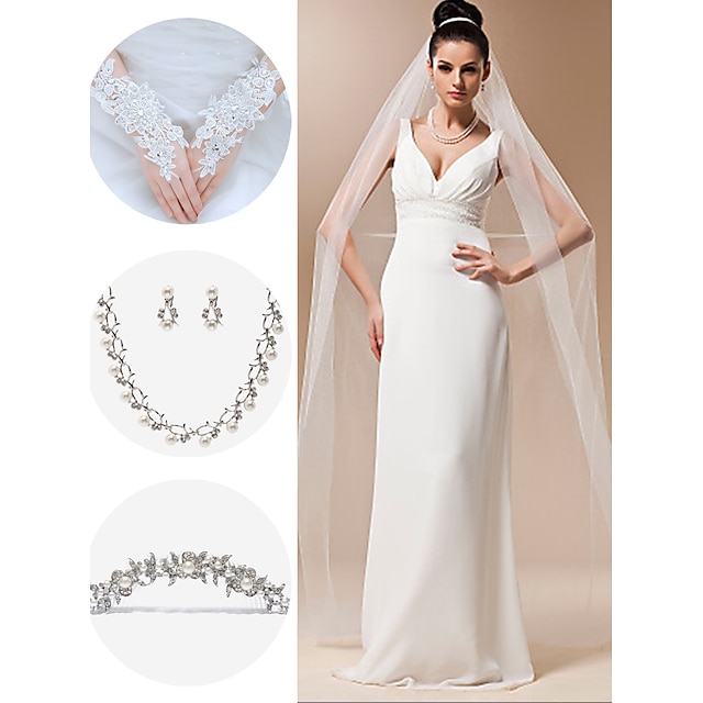  女性用 人造真珠 ラインストーン イヤリング ジュエリー シルバー 用途 結婚式 パーティー / 髪飾り / ネックレス