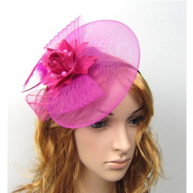  Tulle / Feather Fascinators / Flowers / Hats with 1 Wedding / Special Occasion / Casual Headpiece / Hair Clip
