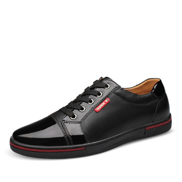 Men's Shoes Leather Spring Fall Lace-up for Casual Office & Career Party & Evening Black Blue