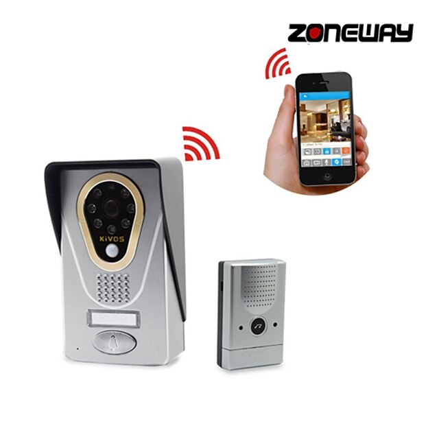  zoneway® kivos kdb400 720p hd wi-fi ip vídeo porteiro campainha ios de apoio e android app, armazenamento de cartão tf