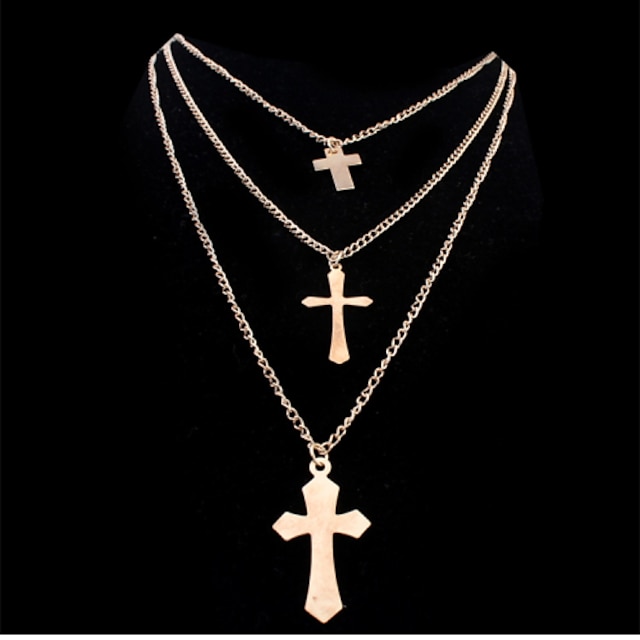 Fashion Wild Alloy Layered Cross Pendant Necklace 2023 - US $4.39