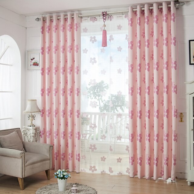  Blackout Curtains Drapes  Two Panels Living Room Polyester Print