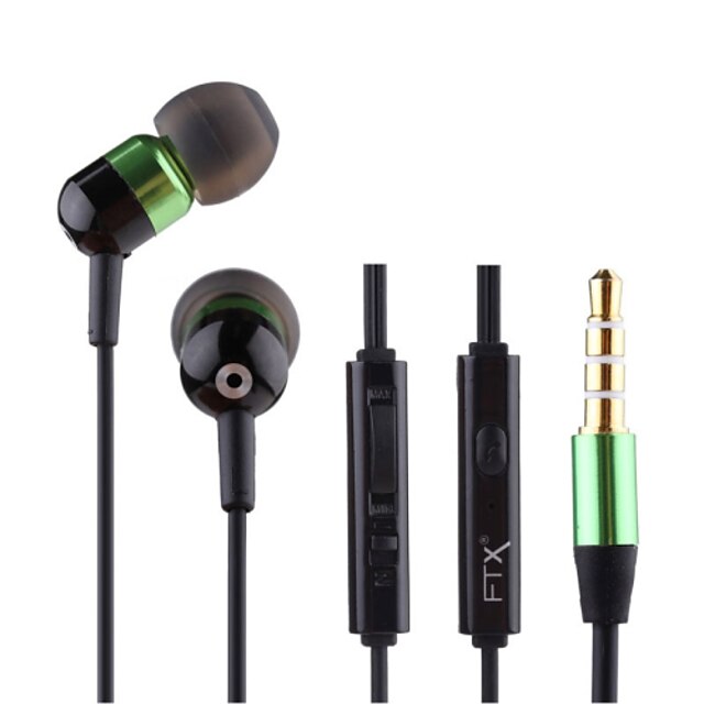  In Ear Wired Headphones Plastic Mobile Phone Earphone with Microphone with Volume Control Headset