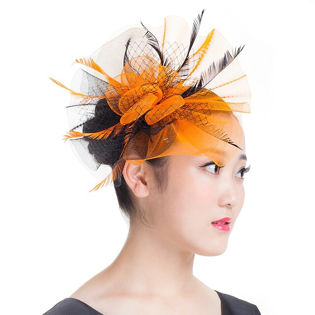  Feather / Polyester Fascinators with 1 Wedding / Special Occasion / Casual Headpiece