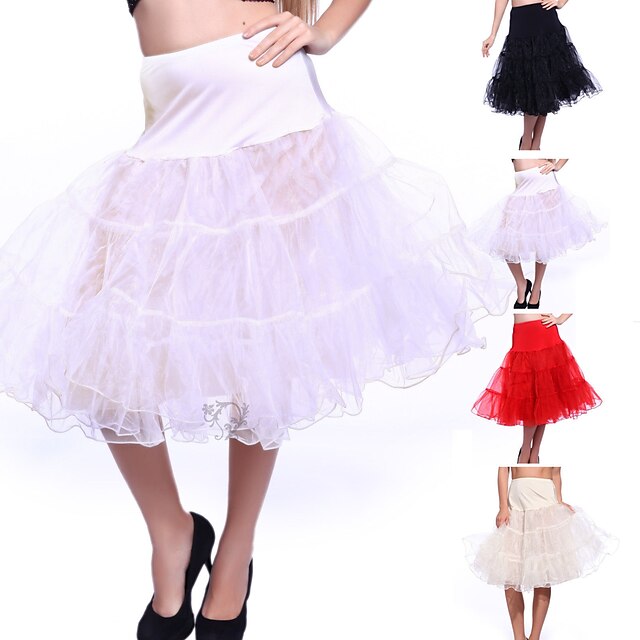  Wedding / Special Occasion / Party / Evening Slips Organza / Tulle Knee-Length A-Line Slip / Classic & Timeless with