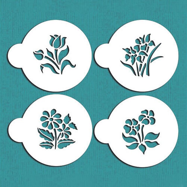  Small Botanical Flowers Cookie Stencils,Cake Stencils Decoration,Tools for Fondant,ST-583