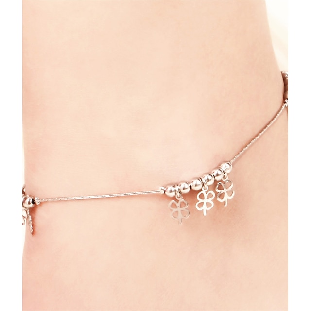  Bracelet de cheville - Plaqué argent Clover Pour Soirée Quotidien Décontracté Femme