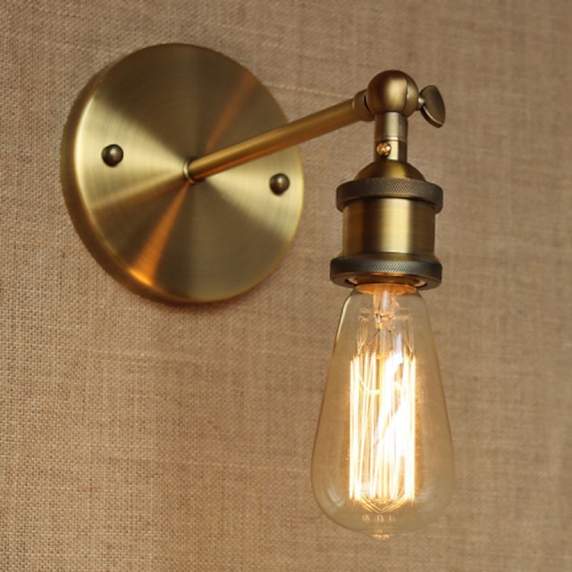  1-lichts amerikaans brons sfeerlicht geel lichtbron rustiek / lodge wandlampen schansen metalen wandlamp led 220v / 110v 40w / e26 / e27