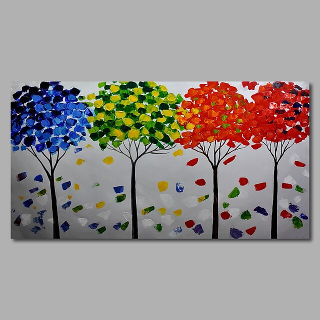  Hand-Painted Abstract Modern Oil Painting Canvas Deco Art Landscape Trees one Panels