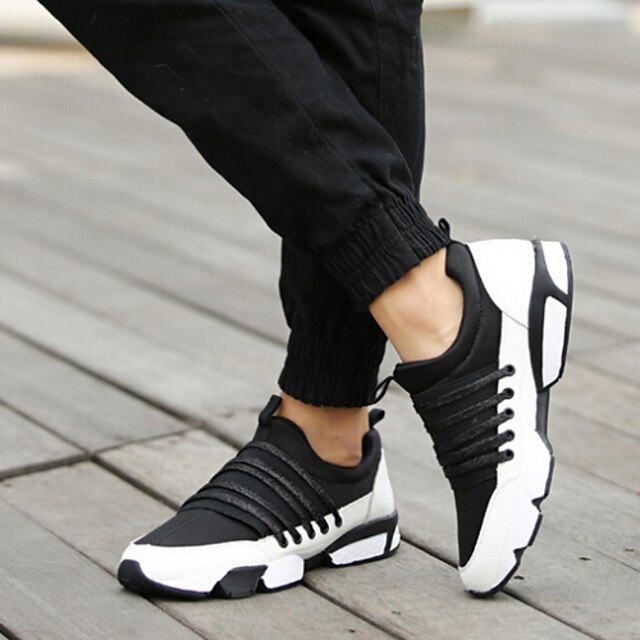  Sapatos Corrida Masculino Preto / Branco Courino